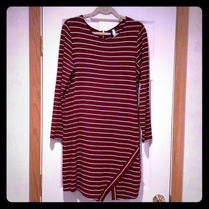 Kensie Red Striped Sweater Dress